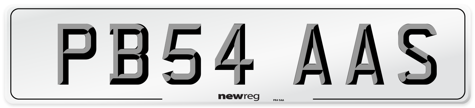 PB54 AAS Number Plate from New Reg